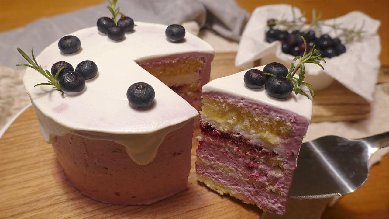 ブルーベリーチーズショートケーキ/クリームチーズ/ひとり夜中に作って食べて飲も/Blueberry cheese cream cake