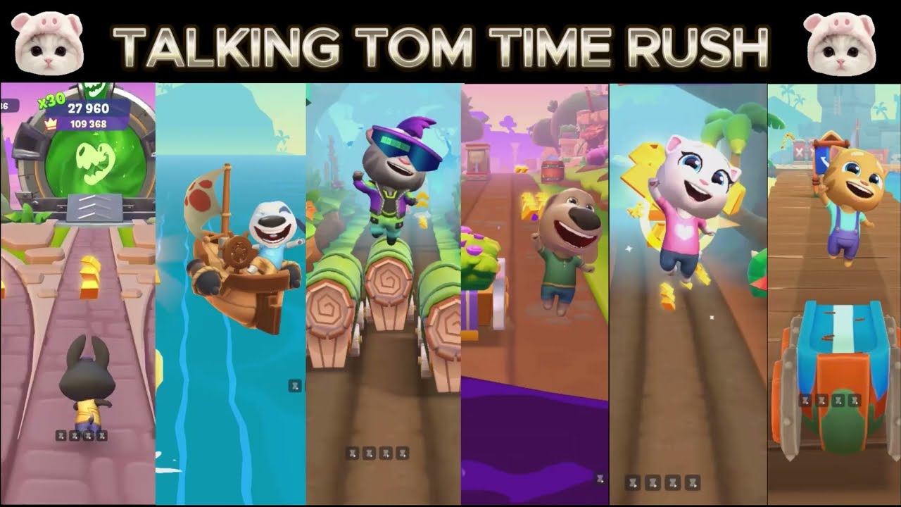 Talking Funny Tom Gold Run All Characters Failed in Lava with Multiple Colors - Funny Fails