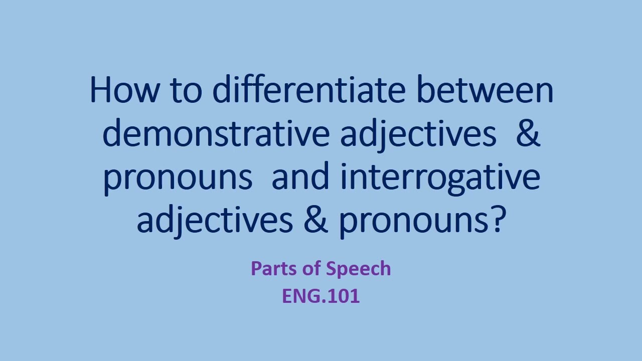 Difference in demonstrative adjectives&demonstrative pronouns and  interrogative adjectives&pronouns