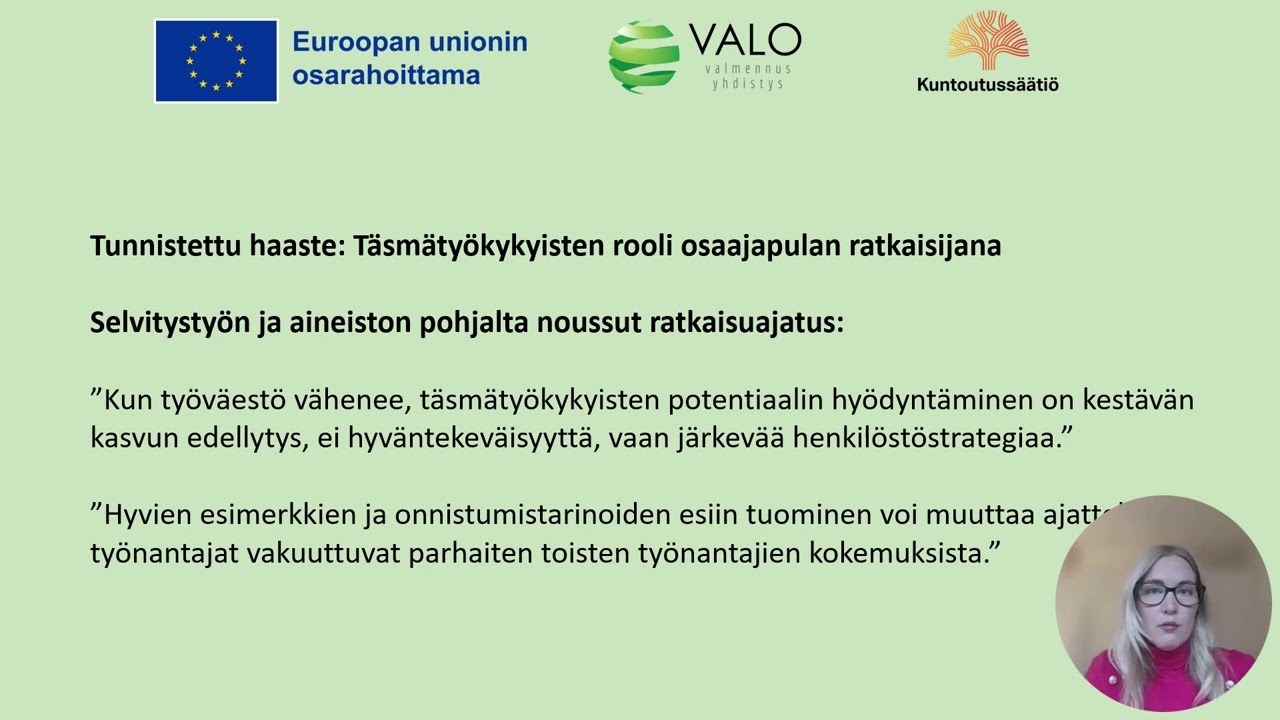 Kuntoutussäätiö 80v: Osuvuutta työmarkkinoille -hanke