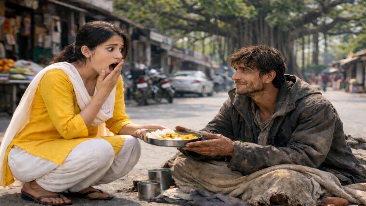 “लड़की जिस भिखारी को रोज़ खाना देती थी… उसकी असली पहचान जानकर सब चौंक गए! Heart touching story ।
