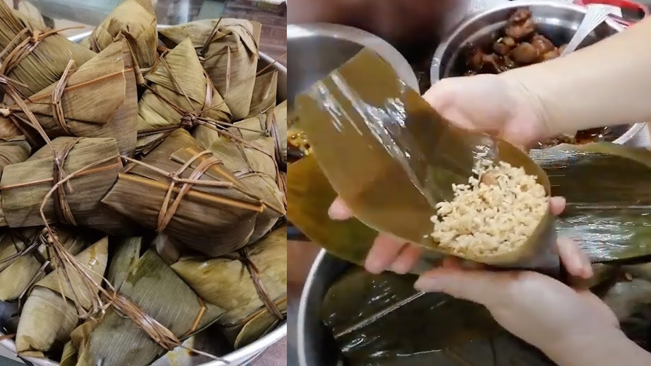 How to wrap Bak Chang. Zhongzi. Bamboo leaf pork dumpling.