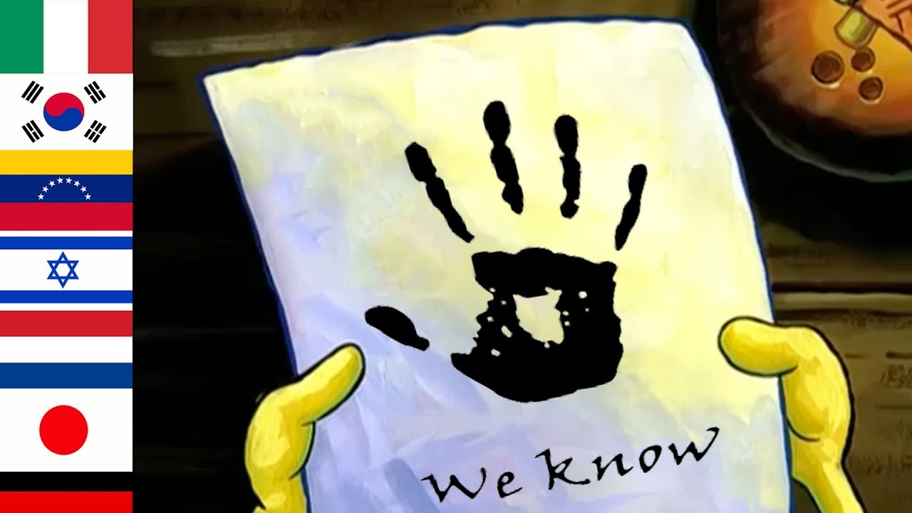 Spongebob writes an essay in 20 different languages