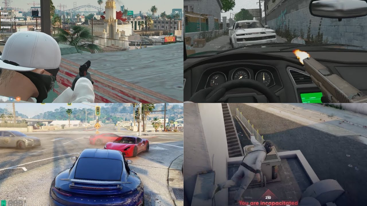 Besties vs Manor 4v6 Fight (Multi POV) | NoPixel