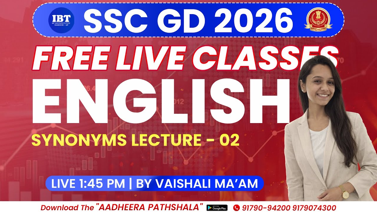 SYNONYMS LECTURE -2|ENGLISH|SSC-GD FOUNDATION BATCH 2026 | BY VAISHALI MA'AM