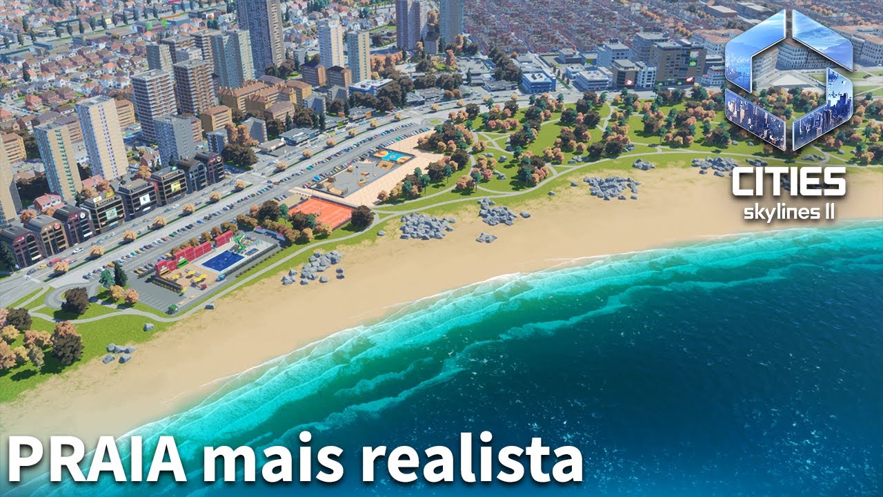 #12 | PRAIA DETALHADA COM PARQUE E PRAÇAS [Cities: Skylines 2]