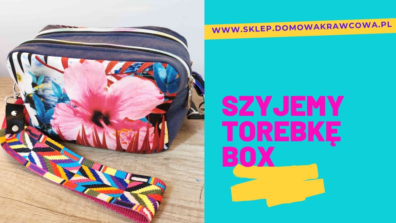 DIY DOUBLE ZIPPER POUCH BAG -Torebka box dwukomorowa - sewing pattern