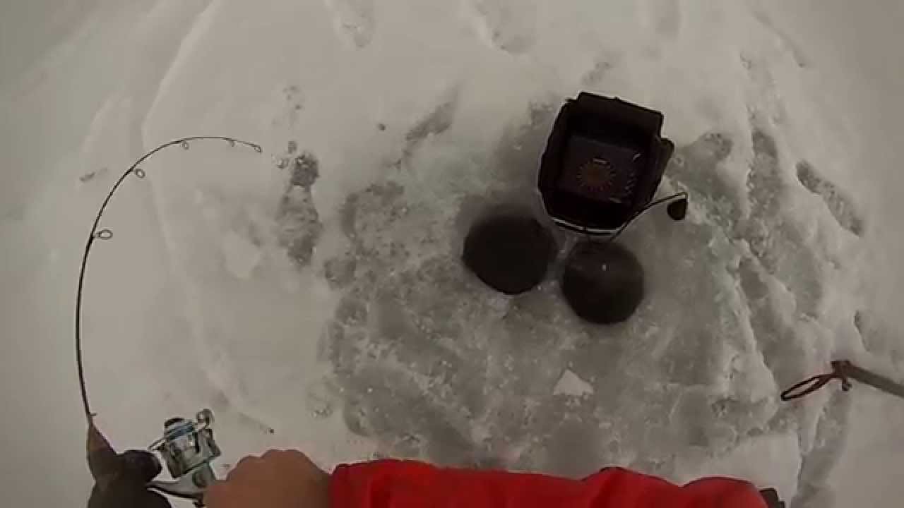 Good sized Pike lost at hole. Smitty Sled works great!!!
