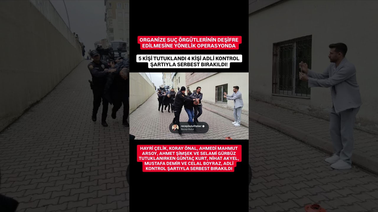 🔴 #SONDAKİKA | ORGANİZE SU&Ccedil; &Ouml;RG&Uuml;TLERİNE Y&Ouml;NELİK OPERASYONDA 5 TUTUKLAMA 4 ADLİ KONTROL #kayseri