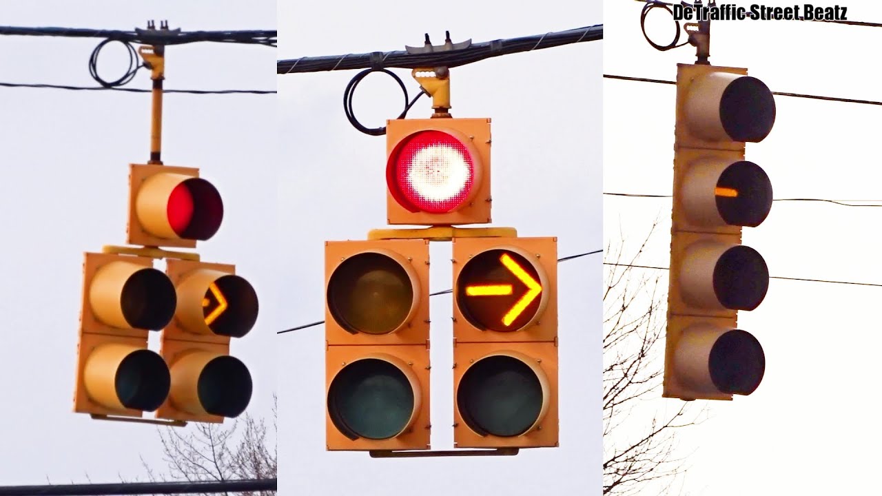 Dog House Traffic Lights & Advance Flashing Left Turn Signals | 10 Mile Rd & Dequindre