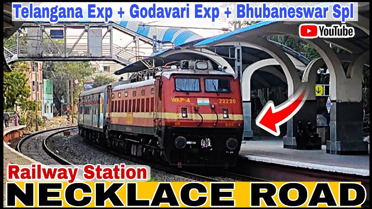 (NLRD-2)Trains spotting at Necklace Road Station | Telangana + Godavari + Hundry | Express Trains 