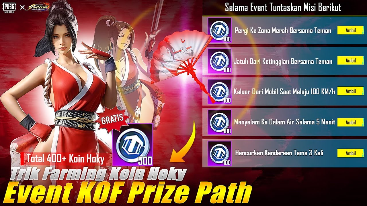 TOTAL 400+ KOIN HOKY GRATIS DARI TRIK PRIZE PATH INI LANGSUNG REDEM SKIN MAI SHIRANUI KALAU CUKUP🔥😍🔥