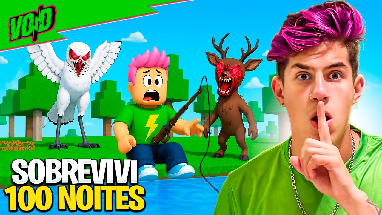 ME CAMUFLEI PRA PASSAR 99 NOITES NA FLORESTA *zerei o Roblox!