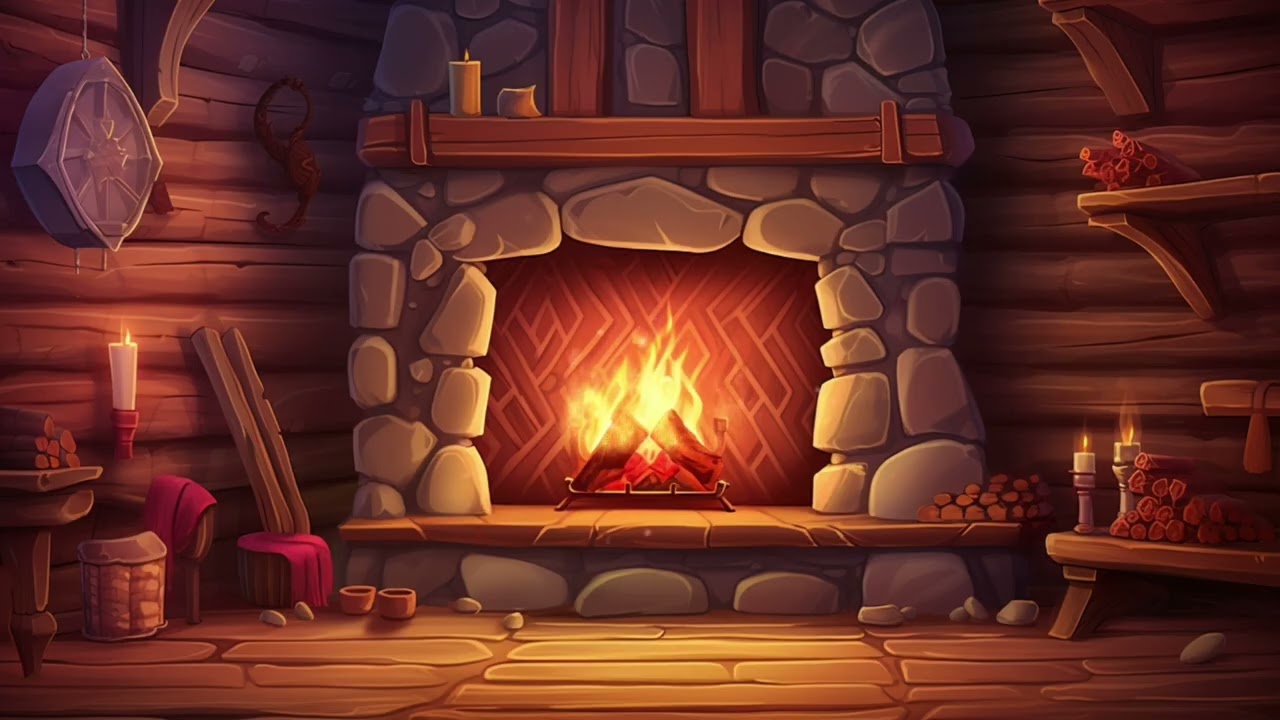Fireplace Instrumental | Cozy Instrumental Music with Crackling Fire🔥 | 2 Hours