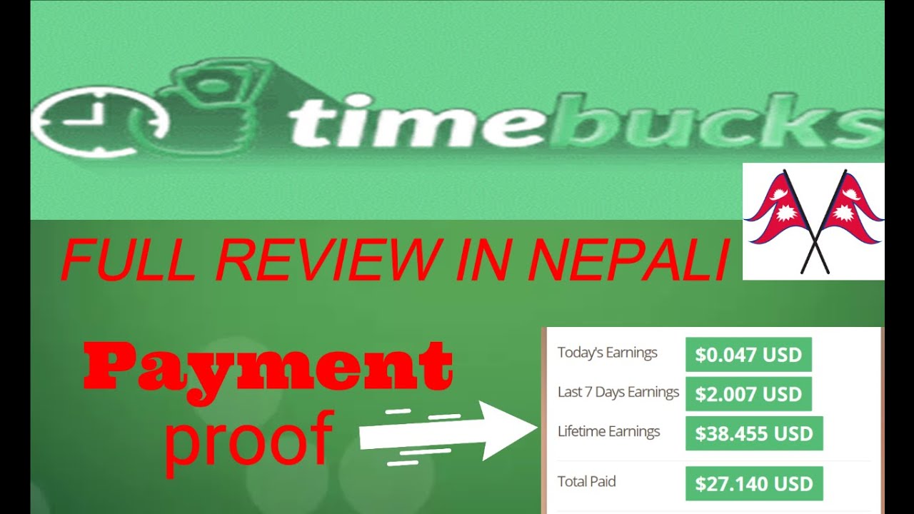 timebucks full review in Nepali language get paid $1 to sign up