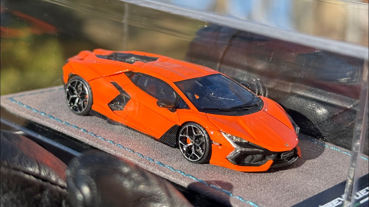 AMA 1:64 Orange Lamborghini Revuelto LB744 resin car model Limited Edition Review
