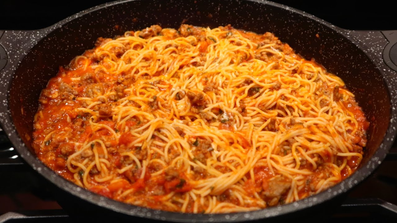 Espagueti con carne molida de res/ Spaghetti recipe