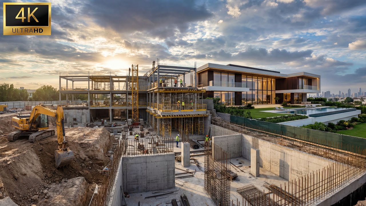 How a Modern Mansion Is Built: Full Construction Process (Start to Finish)