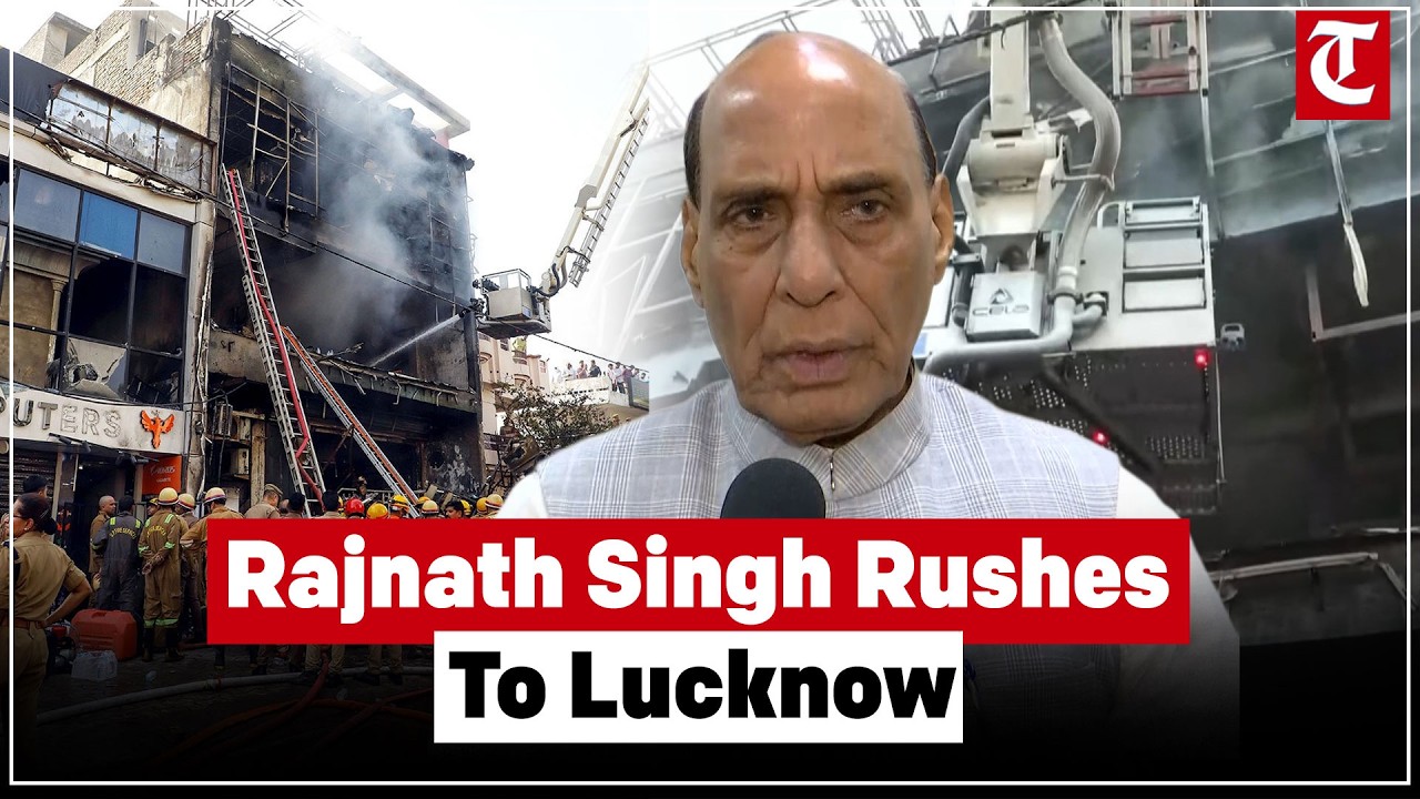 Lucknow Fire Tragedy: Rajnath Singh Heads to City; Yogi Meets Families, Orders High-Level Probe