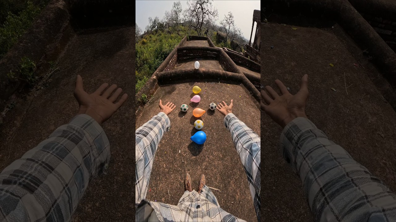 new parkour football and balloon 🎈🤩😱 #ytshorts #football #parkour #jumpstyle #running #pov #viral