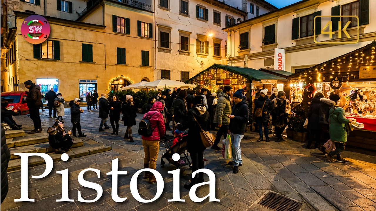 Pistoia & Christmas market 2024🎄(Tuscany), Italy【Walking Tour】4K