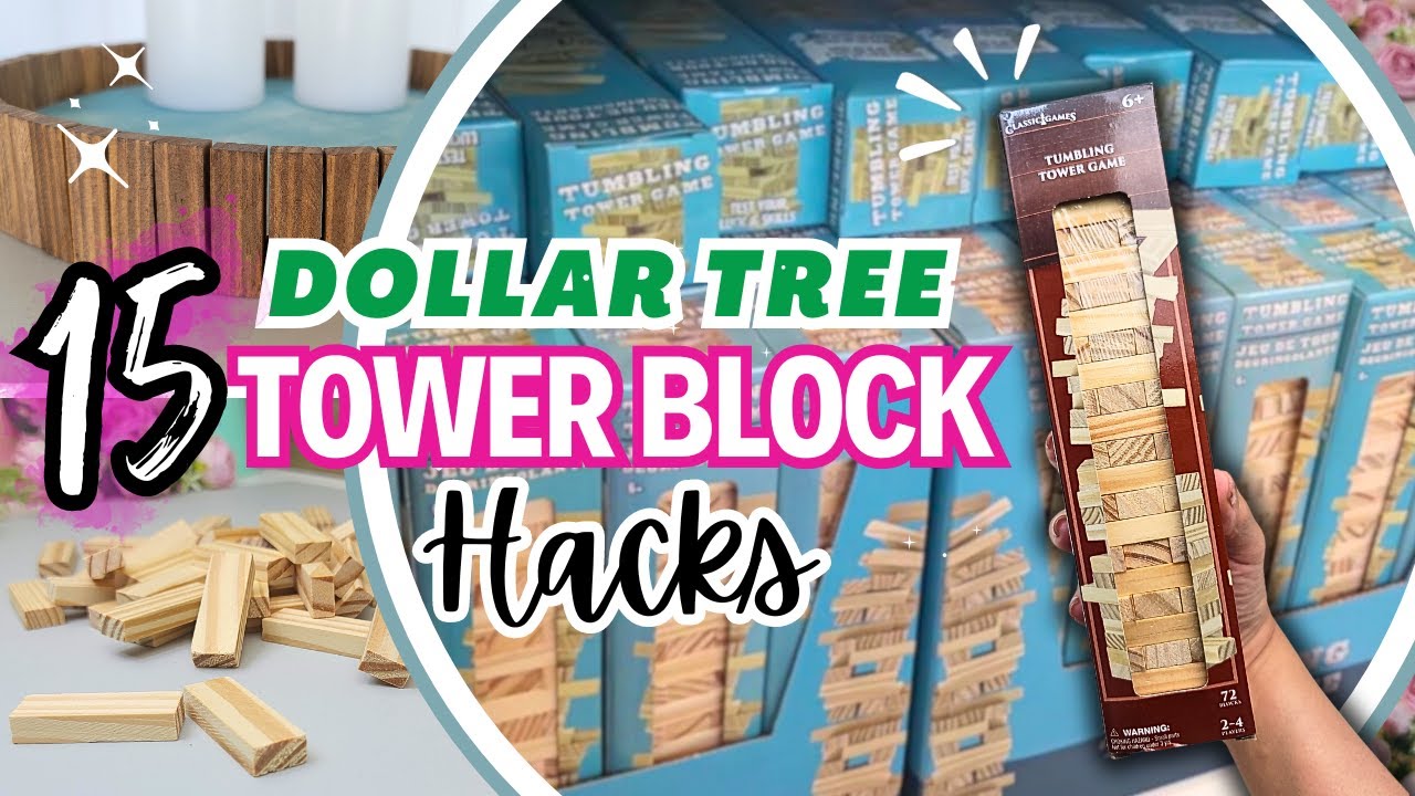 15 Brilliant DIYs Using Dollar Tree Tumbling Tower Blocks ⭐ Jenga Block Hacks