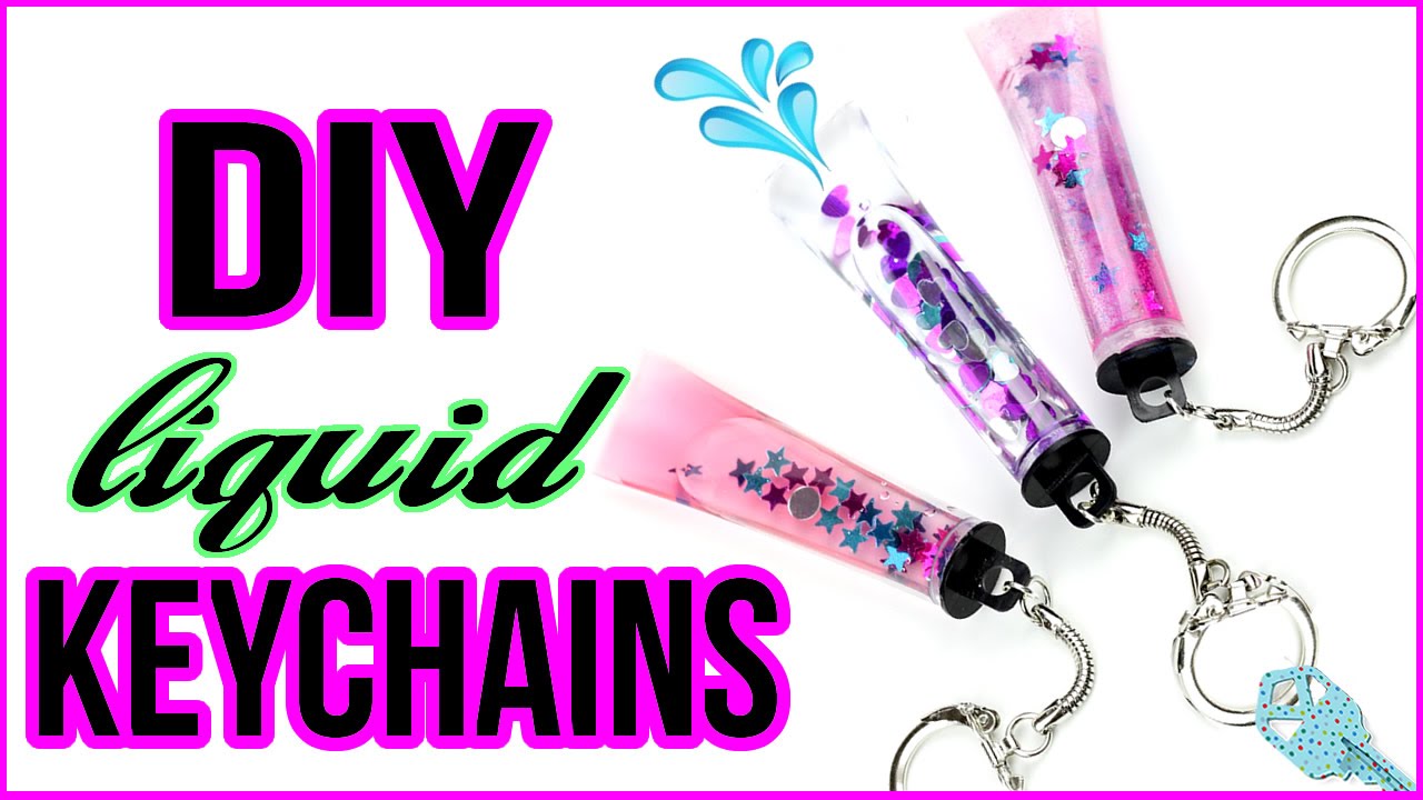 DIY Liquid Keychains! Glitter Liquid Keychain DIYs!