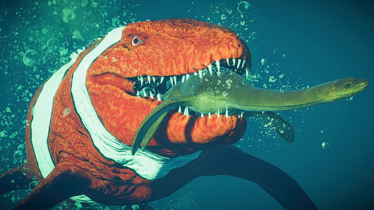 Mosasaurus HUNTING All Marines Dinosaurs in New Skin | Jurassic World Evolution 2