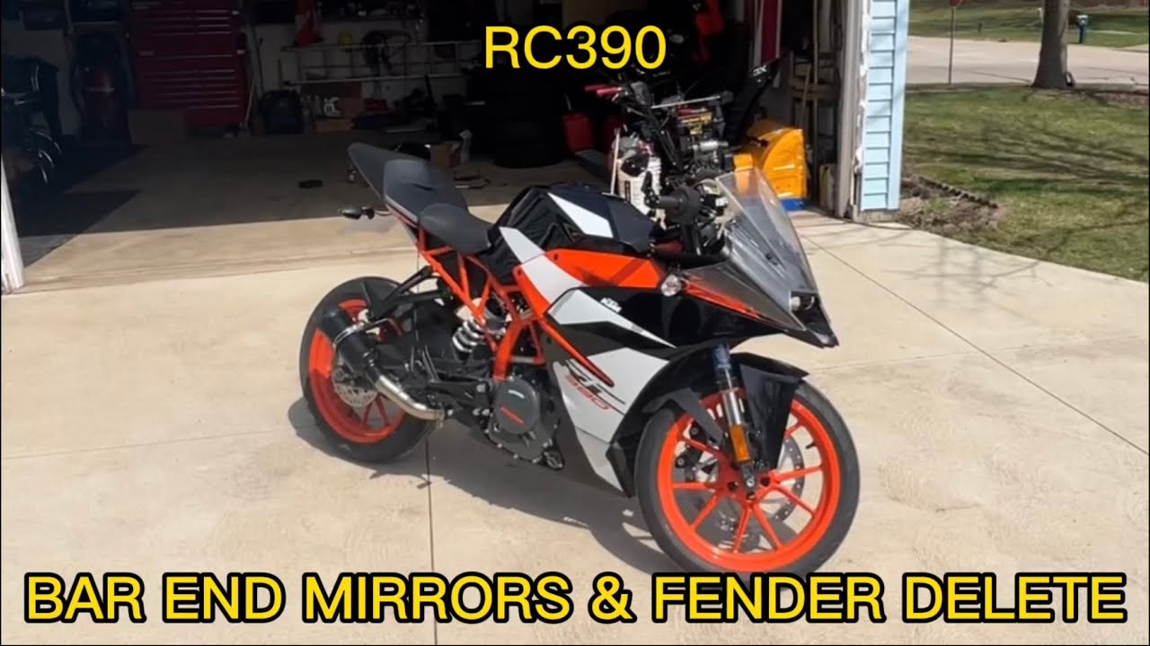 Bar End Mirrors and Fender Eliminator for the RC390!