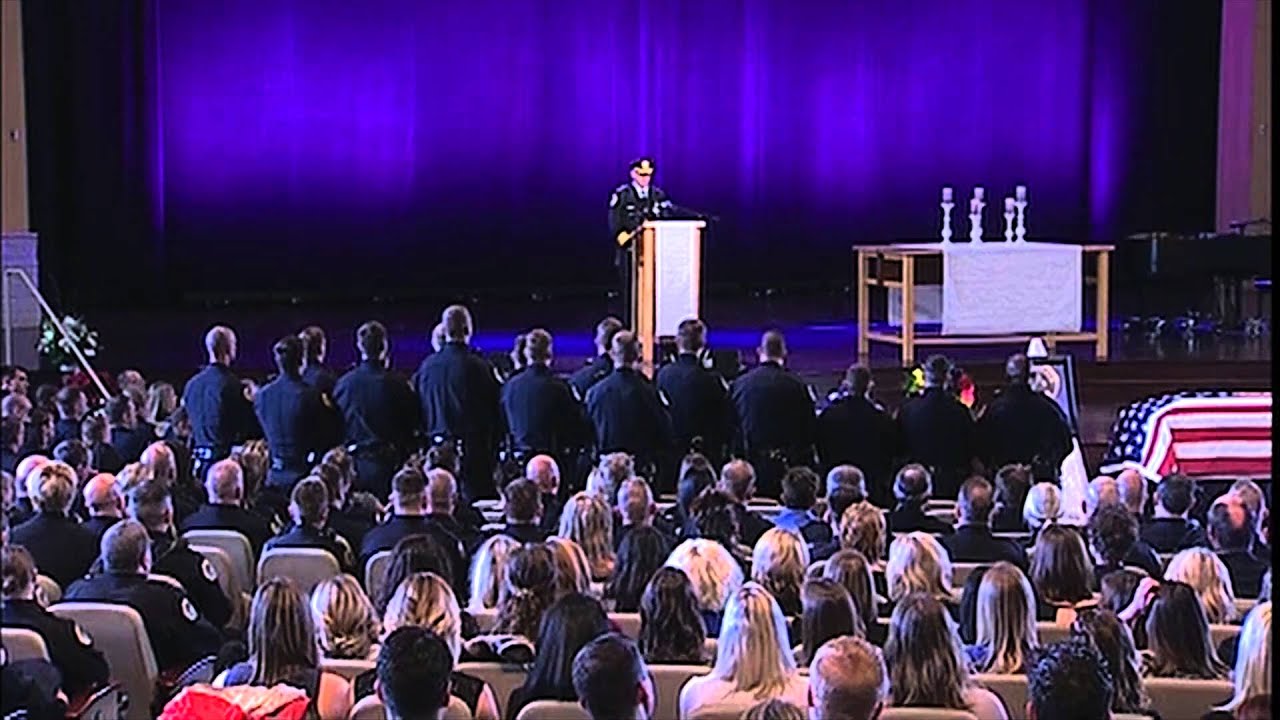 Police Chief Dana Wingert gives eulogy at Officer Susan Farrell's funeral service
