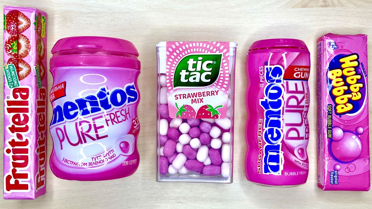 Some Lot's Of Fruit-tella Mentos Tic Tac Hubba Bubba | Sweet Unpacking | ASMRfood | Satisfying Video