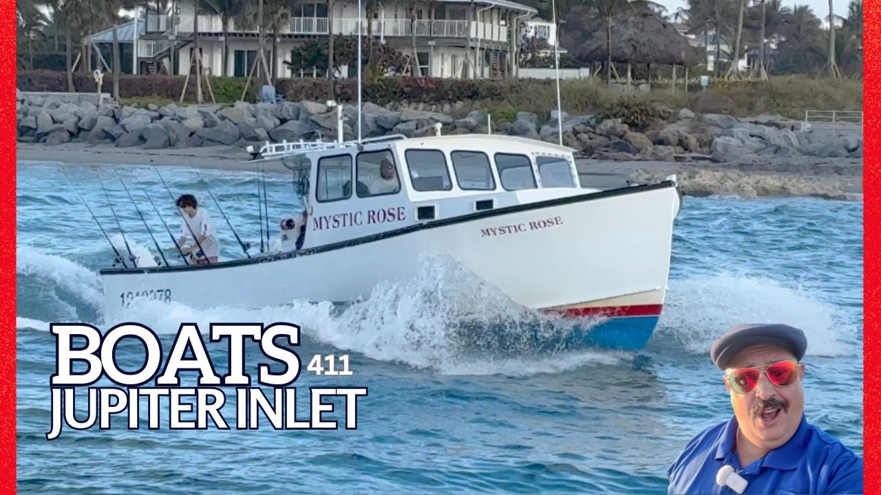 Boat watching at the Jupiter Inlet, at the end of the jetty. Video 411.