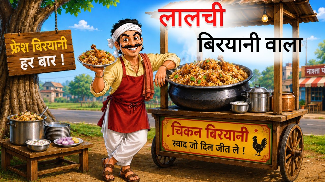 लालची बिरयानी वाला | Lalchi CHICKEN Biryani Wala | CARTOON HINDI KAHANIYA | CARTOON HINDI STORIES 