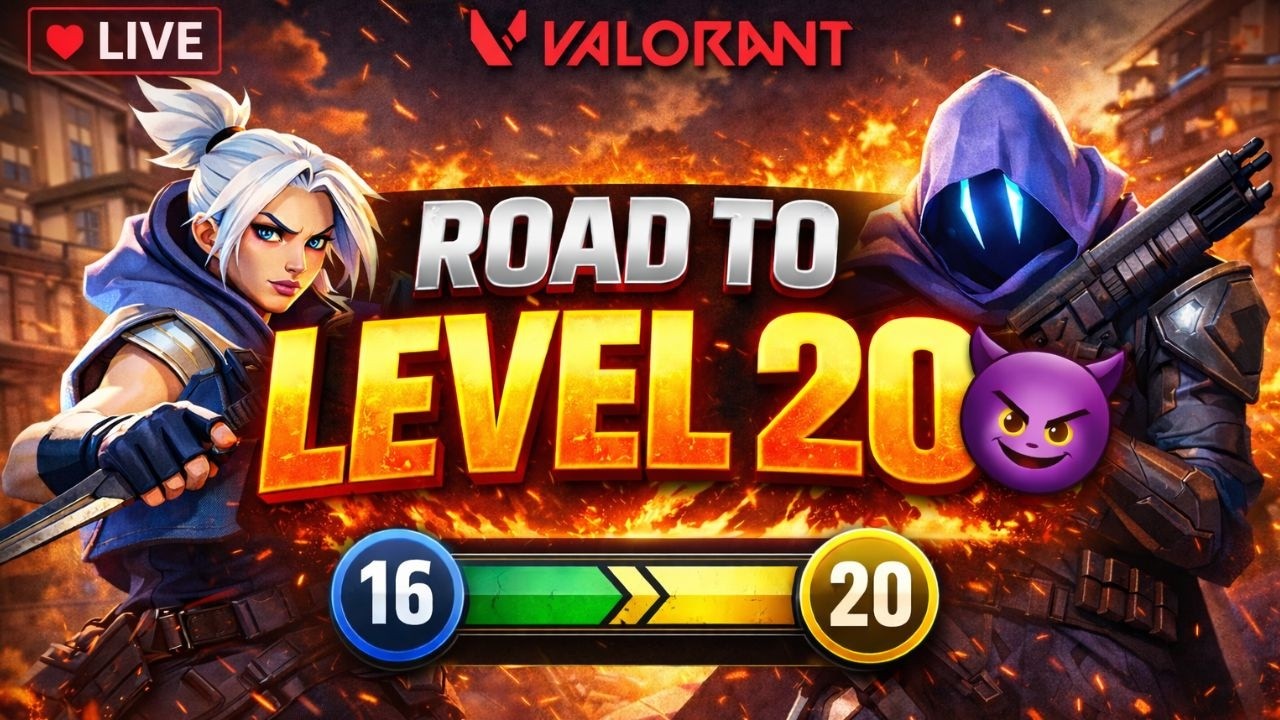 VALORANT LIVE 🔴 | LEVEL 16 GRIND 🚀 | ROAD TO LEVEL 20 | HINDI GAMEPLAY