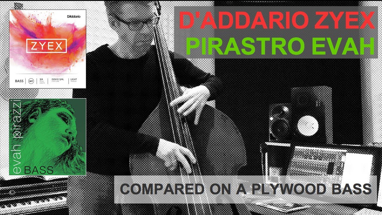 Comparing ZYEX and EVAH PIRAZZI Strings On My Plywood Double Bass (Pizzicato only)