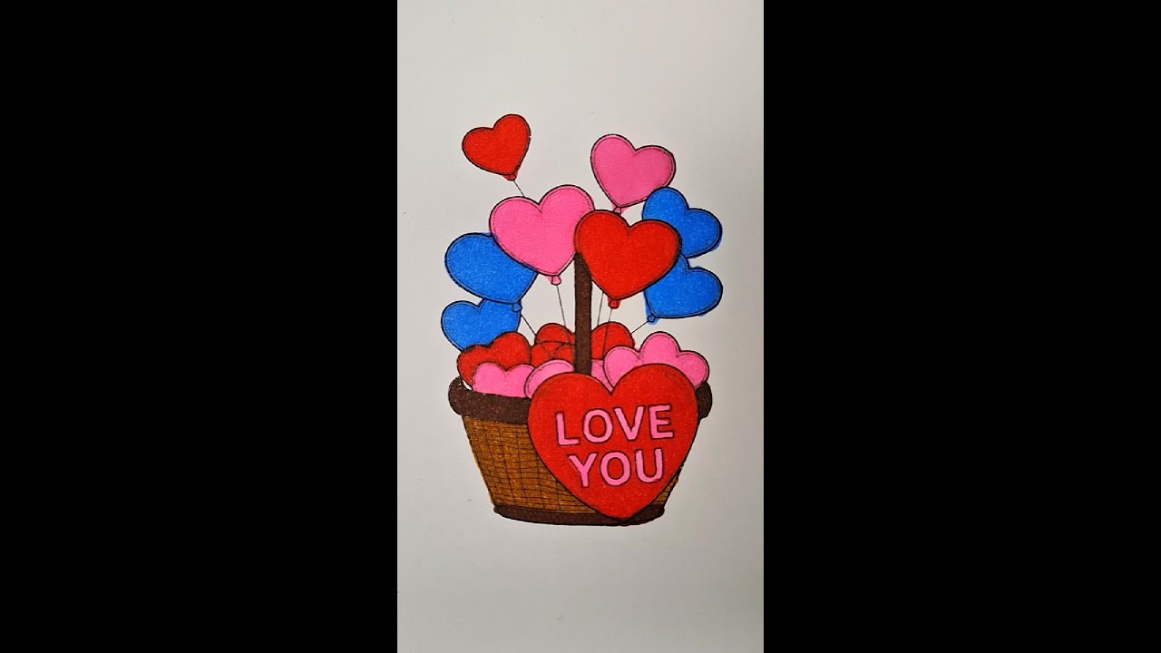 Drawing a Basket Full of Hearts! 🎨🧺