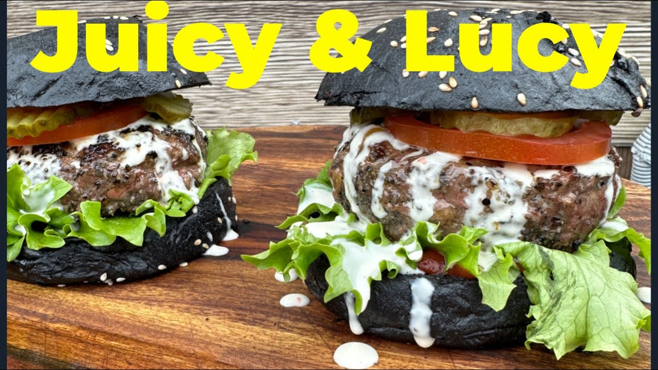 Juicy Lucy Burger | Black Beauty 😍| @tommis_barbq