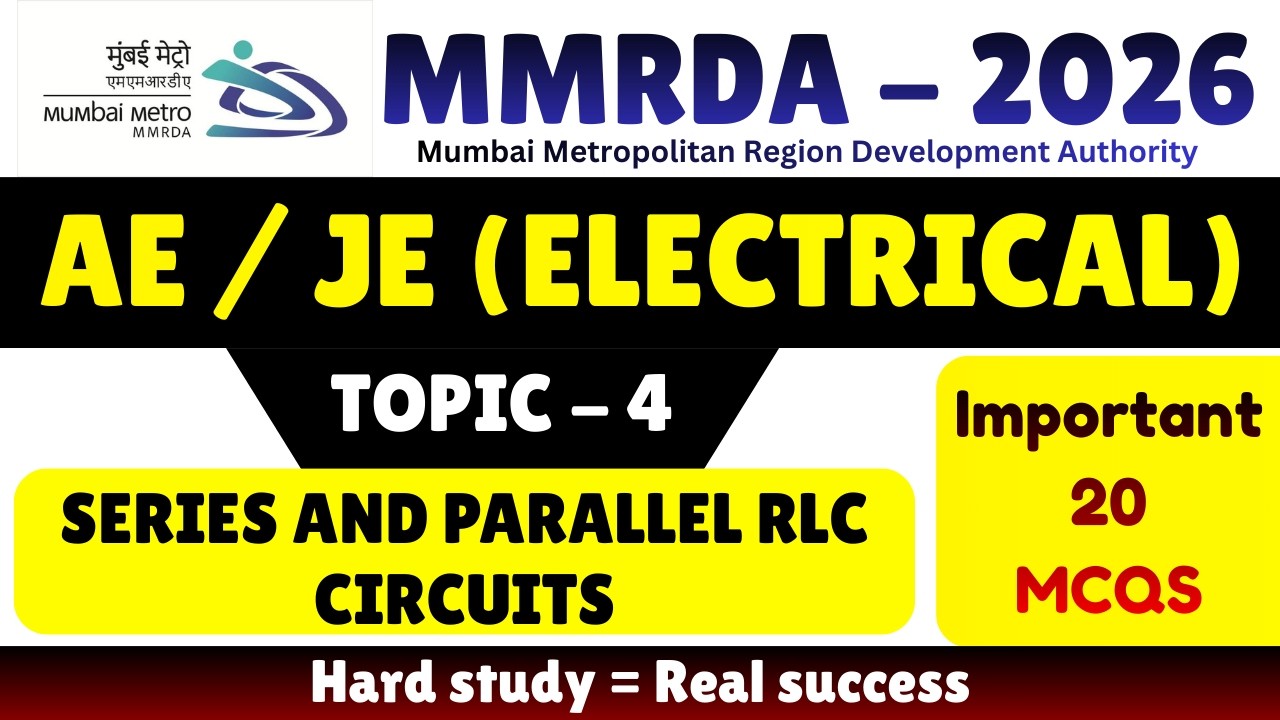 Series and Parallel RLC Circuits | MMRDA Electrical Engineering pdf Notes 2026 | MMRDA JE Electrical