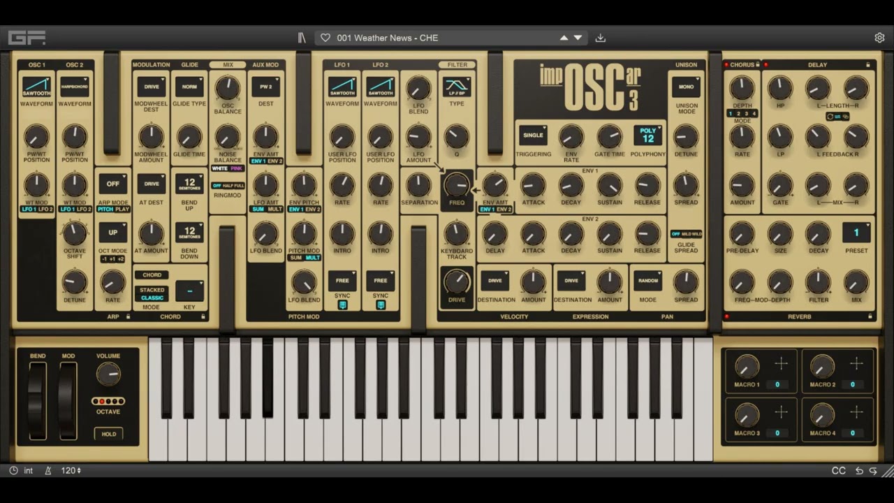 The Weather News Soundbank by Che for the GForce - impOSCar 2 VSTi