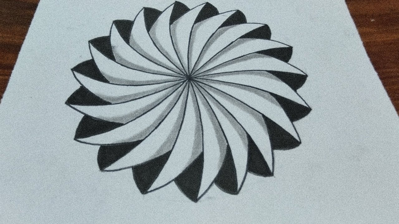 M sanan 3d drawing? Start With This Easy Wheel!!!#drawing #art 