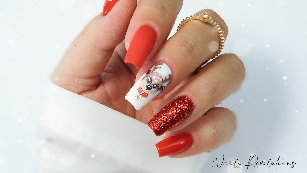 NailMas #22 reindeer nails art tutorial