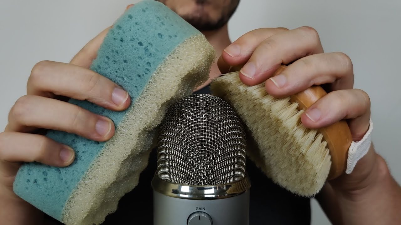 Brush & Sponge + Mic = Fall Asleep Fast *ASMR*