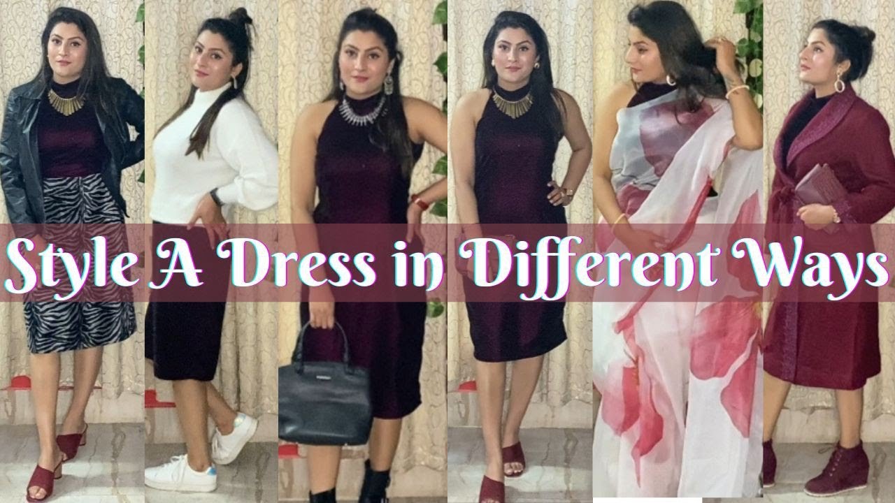 How to #Style a dress in Different Ways #Halter neck dress #styling with#Jwelary #Heels #boots