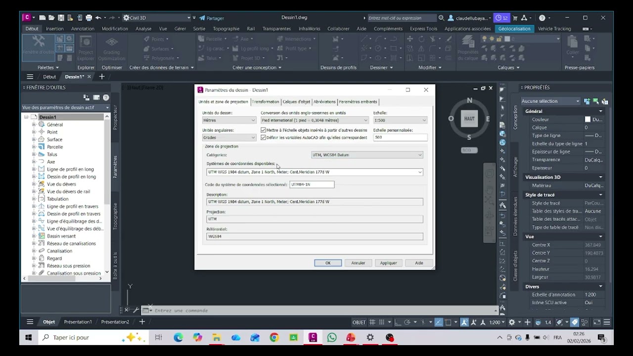Comment faire la Configuration de CIVIL 3D ?