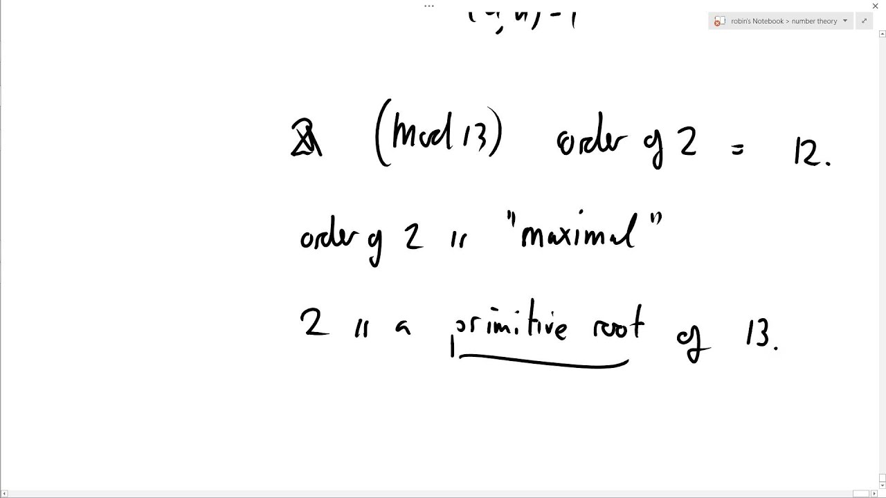 Number Theory 42: Definition of primitive root