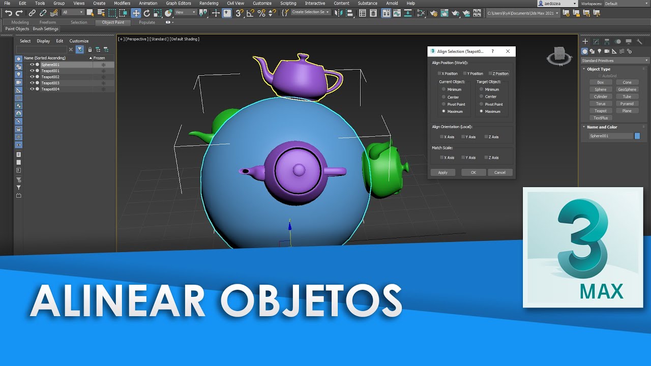 3ds max - Alinear Objetos