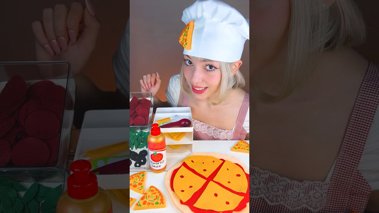 Pizzaria Fake 🍕 Voc&ecirc; &eacute; meu primeiro cliente 🥰 #asmr #satisfying
