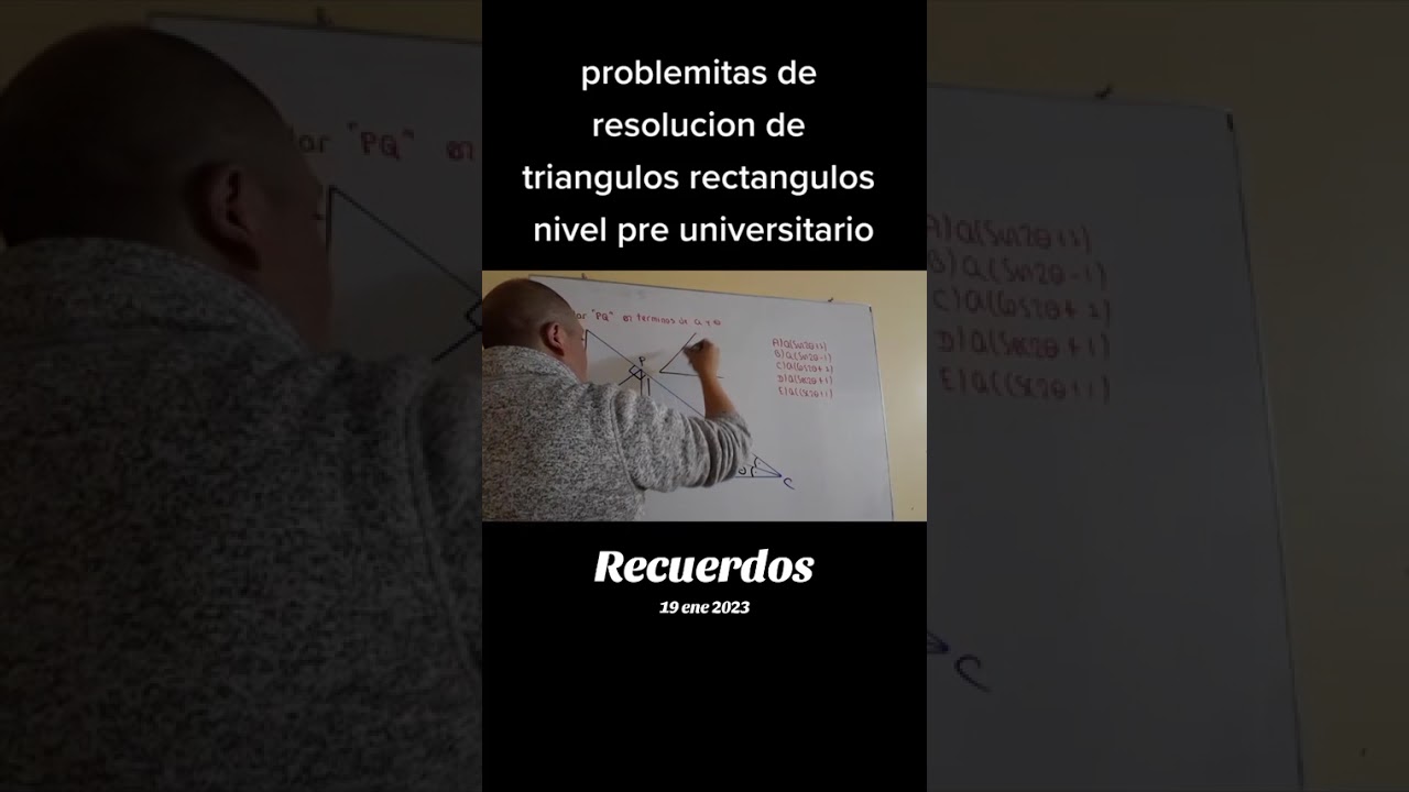 Resolviendo un ejercicio de resolución de triangulos rectangulos  aprendiendo trigonometria 
