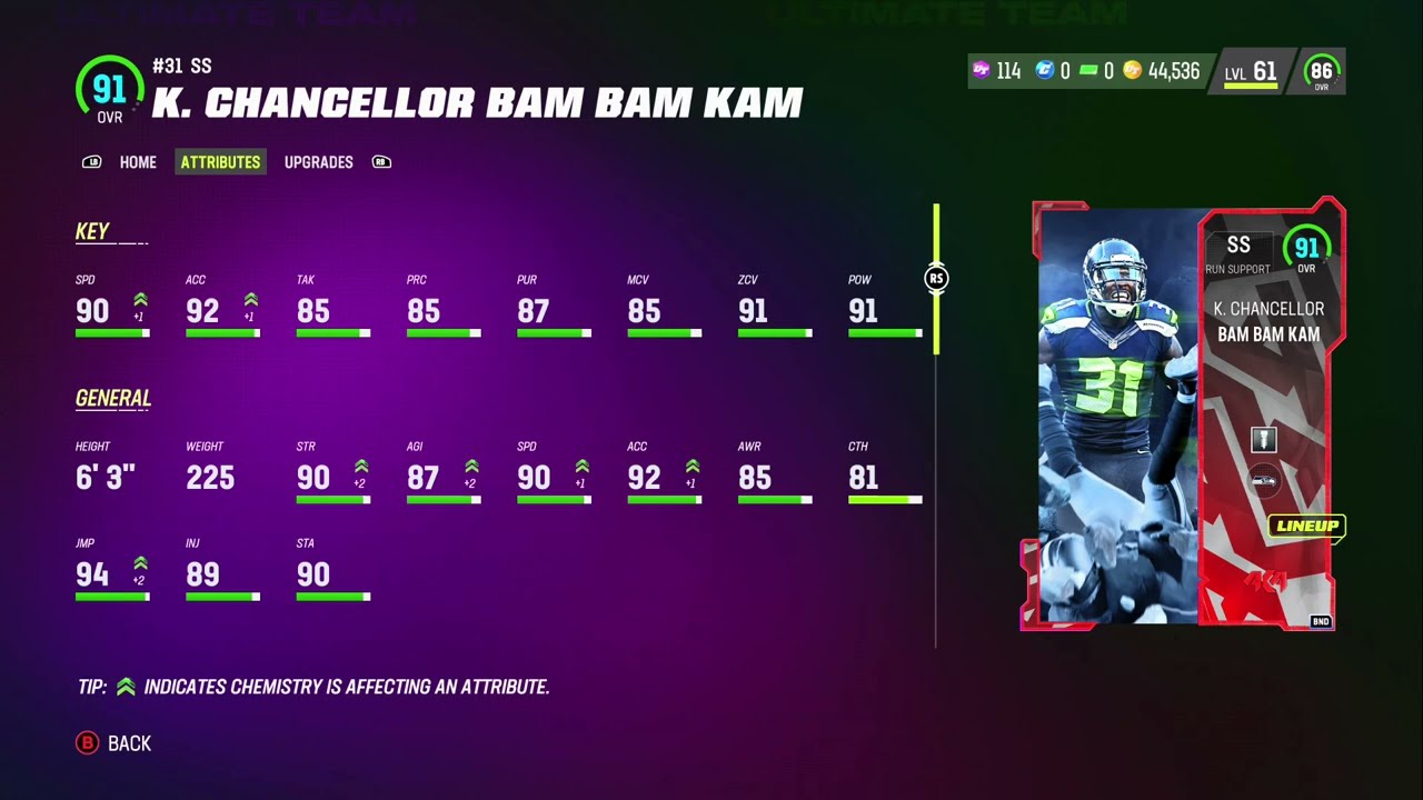 KAM CHANCELLOR PLAYER REVIEW MADDEN 23 ULTIMATE TEAM