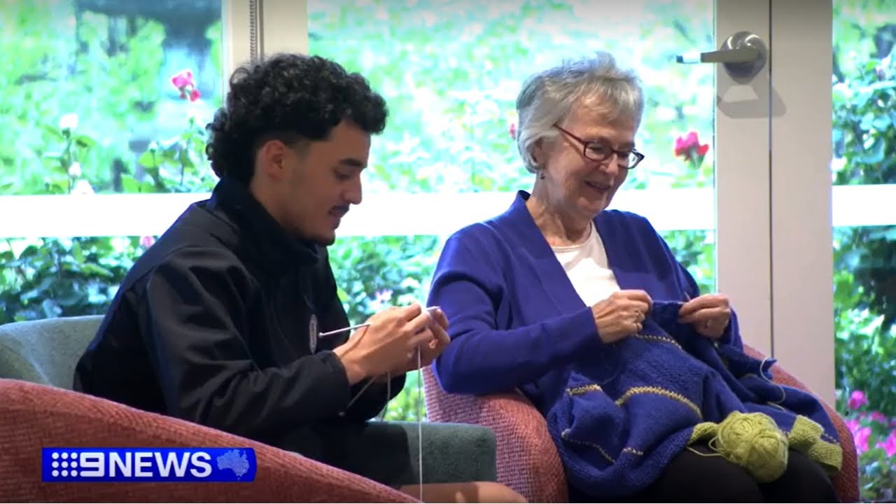 Aveo News Story - Channel 9: Fountain Court Intergenerational Knitting Program